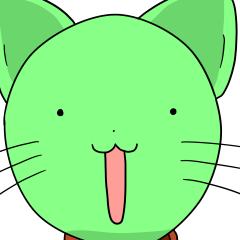 [LINEスタンプ] 笑顔で緑のねこ 