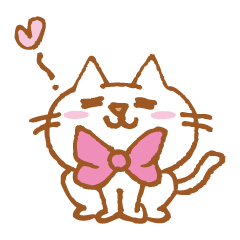 [LINEスタンプ] リボンねこ カップルスタンプ