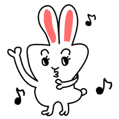 [LINEスタンプ] 耳が長いうさぎ 