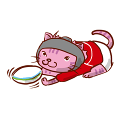[LINEスタンプ] ラグビーと猫 