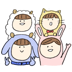 [LINEスタンプ] にゃんぴょんわんぱか。 