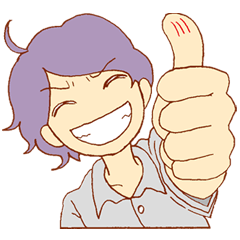 [LINEスタンプ] 怪獣が好きな普通の男子学生（紫） 