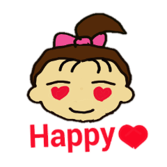 [LINEスタンプ] ハッピーちゃんのポニーテール 