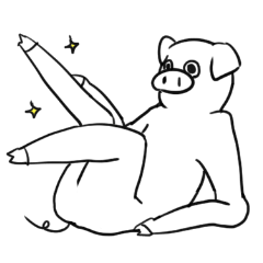 [LINEスタンプ] スタイルがいい豚 