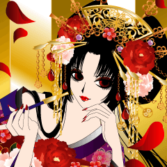 [LINEスタンプ] 美少女図鑑。〜恋する花魁〜 