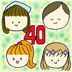 [LINEスタンプ] 40人の女の子 