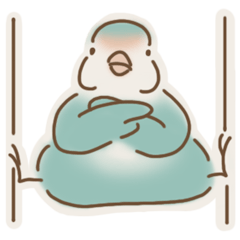 [LINEスタンプ] 待ち合わせをするインコ 