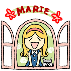 [LINEスタンプ] レトロガール・marieちゃん 