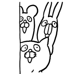 [LINEスタンプ] たれ目アニマル 