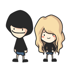 [LINEスタンプ] Boy,Girl And Duck 