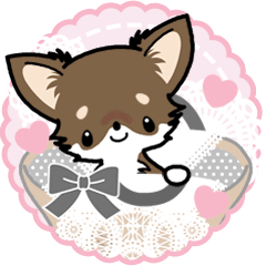 [LINEスタンプ] ちまちまチワワ（チョコロングコート） 