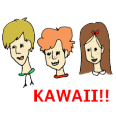 [LINEスタンプ] KAWAII お友達3人組スタンプ 